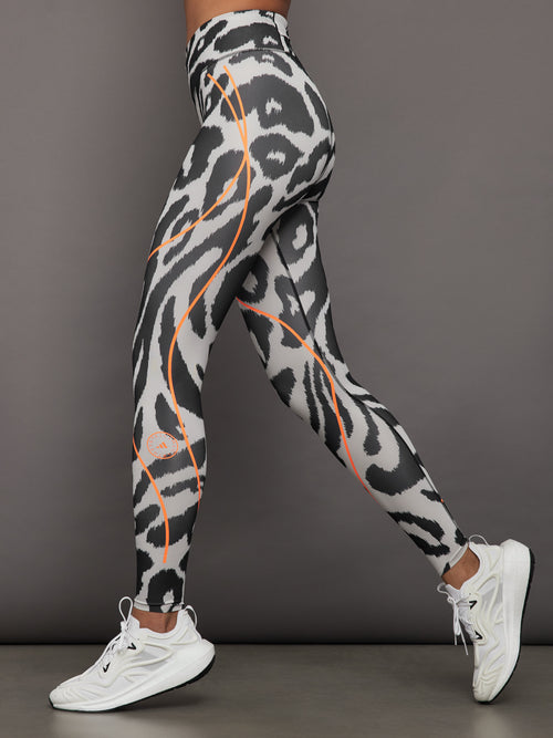 adidas by Stella McCartney TruePace Running Leggings Long Printed - Chalk Pearl/Black