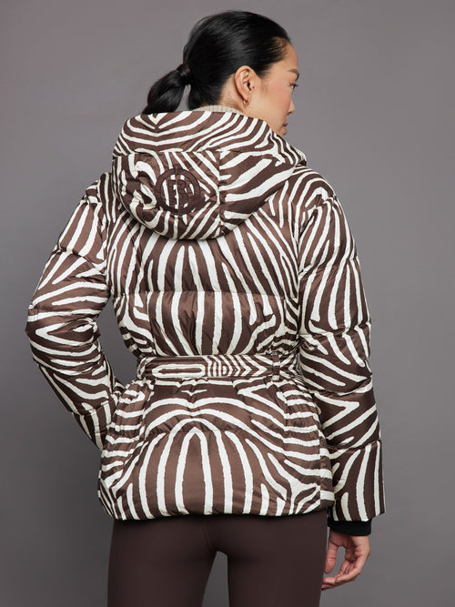 Lucca Down Ski Jacket - Allover Zebra Print