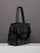Quilted Tote Bag with Removable Strap - Black Shine