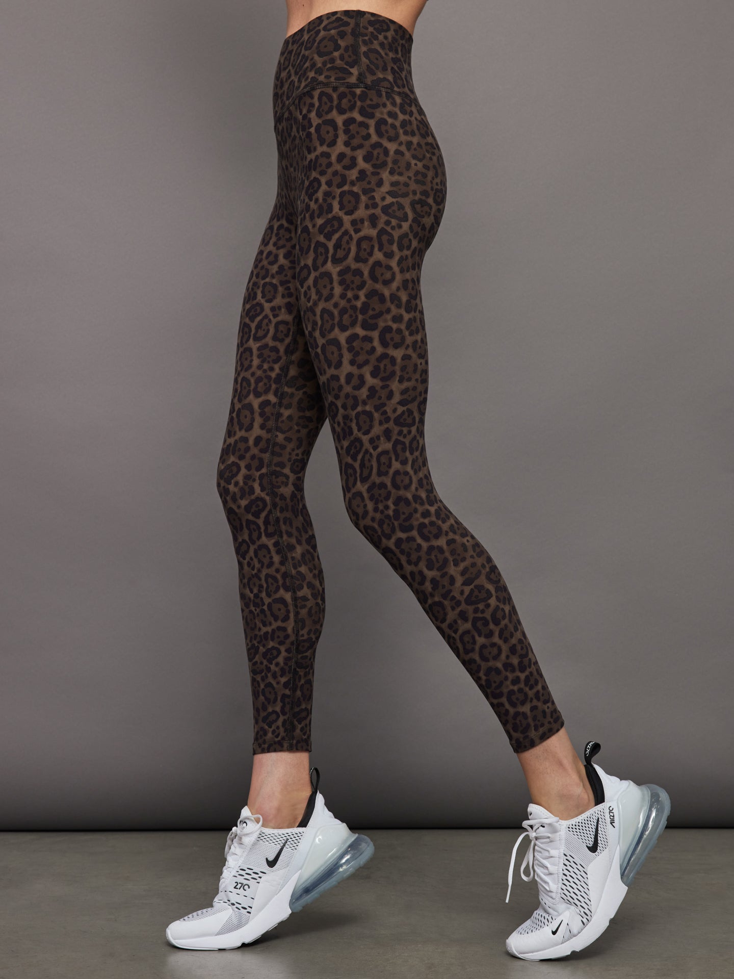 Leggings With Leopard Print All Over Grey Yoga Pants Animal Skin