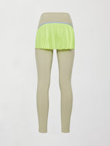 Pleated Skirt Legging in Melt - Silversage / Acid Lime