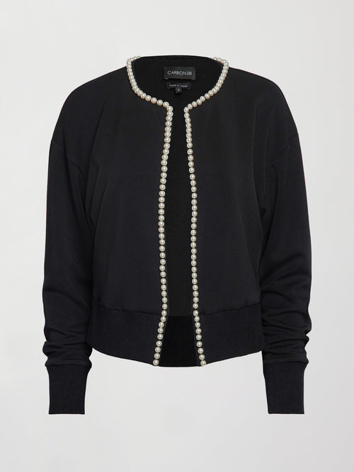 Pearl Cardigan Sweater - Black