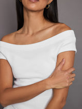 Short Sleeve Sweater - White
