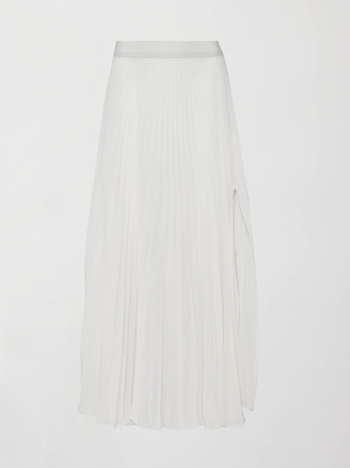 Mesh Pleated Skirt - Ivory