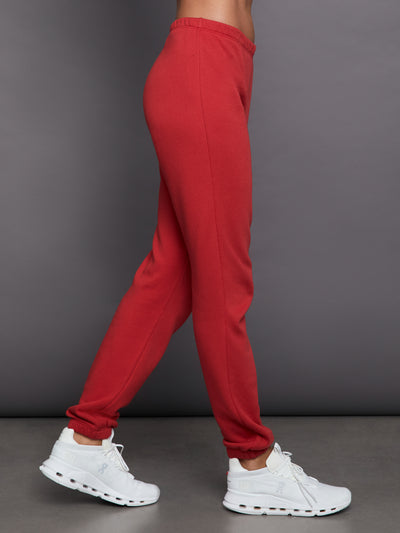 Slim Leg Sweatpant - Haute Red