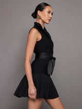 Pleated Tennis Dress - Black