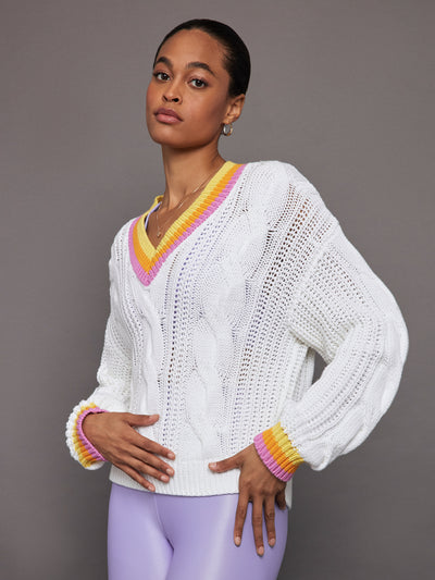 Cable Knit Sweater - White