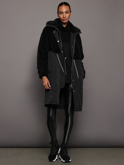 Walsh Quilt Sherpa Coat - Black