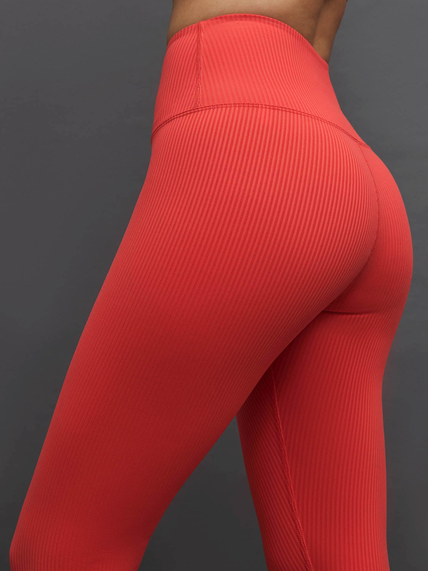 Carbon38 Ribbed 7/8 Legging In Cayenne In Red