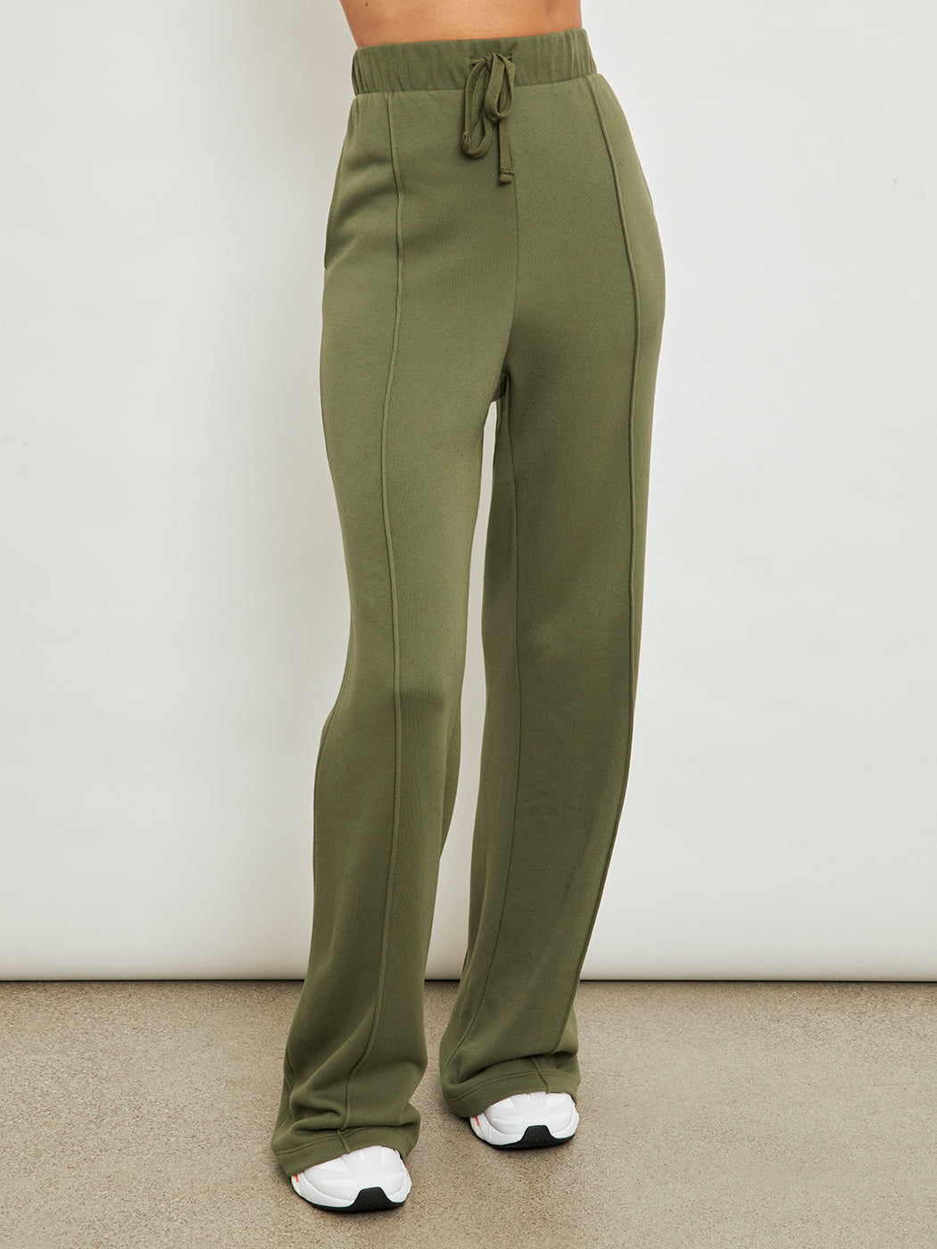 Wide Leg Pintuck Sweatpant in French Terry - Ivy Green – Carbon38