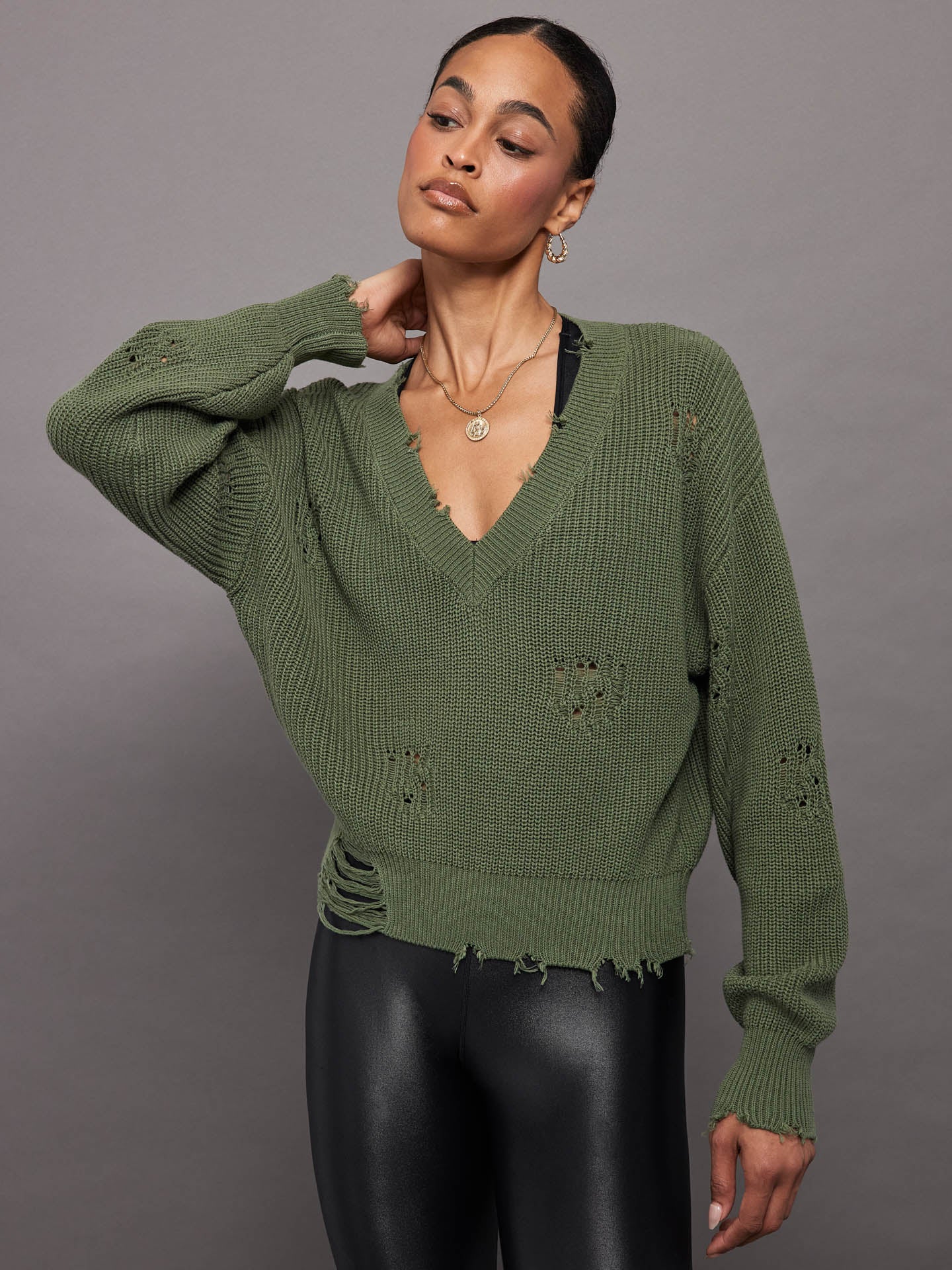 lv green sweater