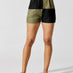 Colorblock Shorts - Army/Black Linen