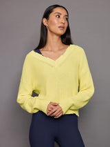 Distressed V-Neck Pullover - Margarita