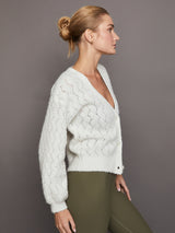 Celeste Boucle V Neck Cardi - Chalk