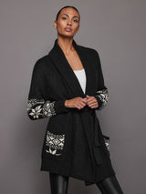 Shiloh Southwestern Cardi - Black