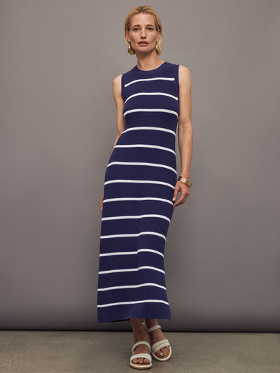 Stripe Midi Dress - Indigo Multi