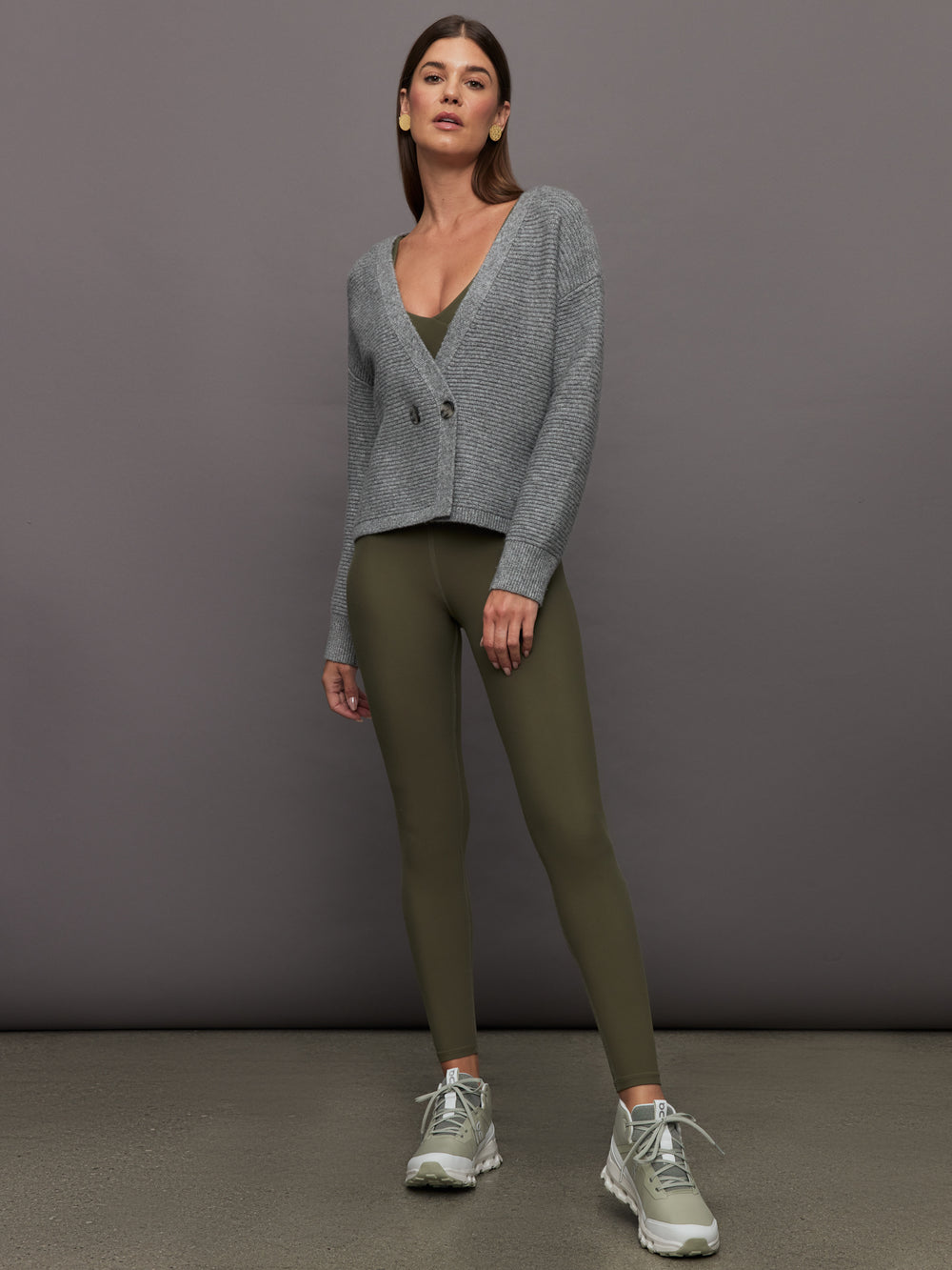 Quinn Double Breasted Cardi - Smoke Grey