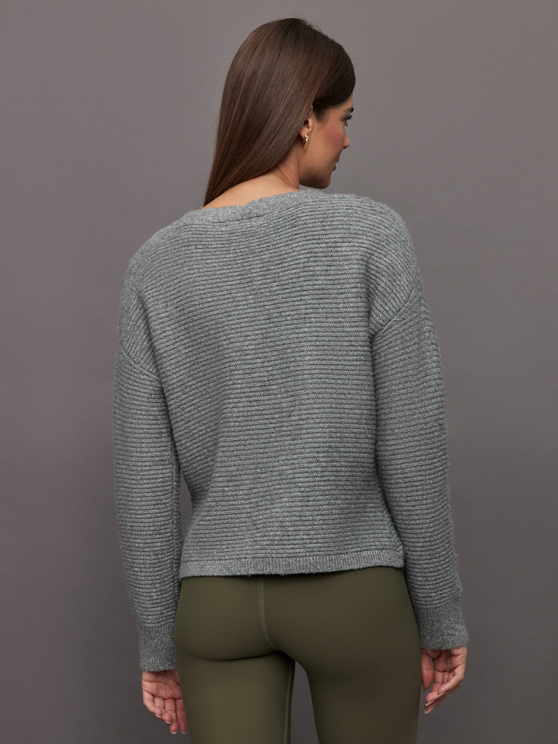 Quinn Double Breasted Cardi - Smoke Grey