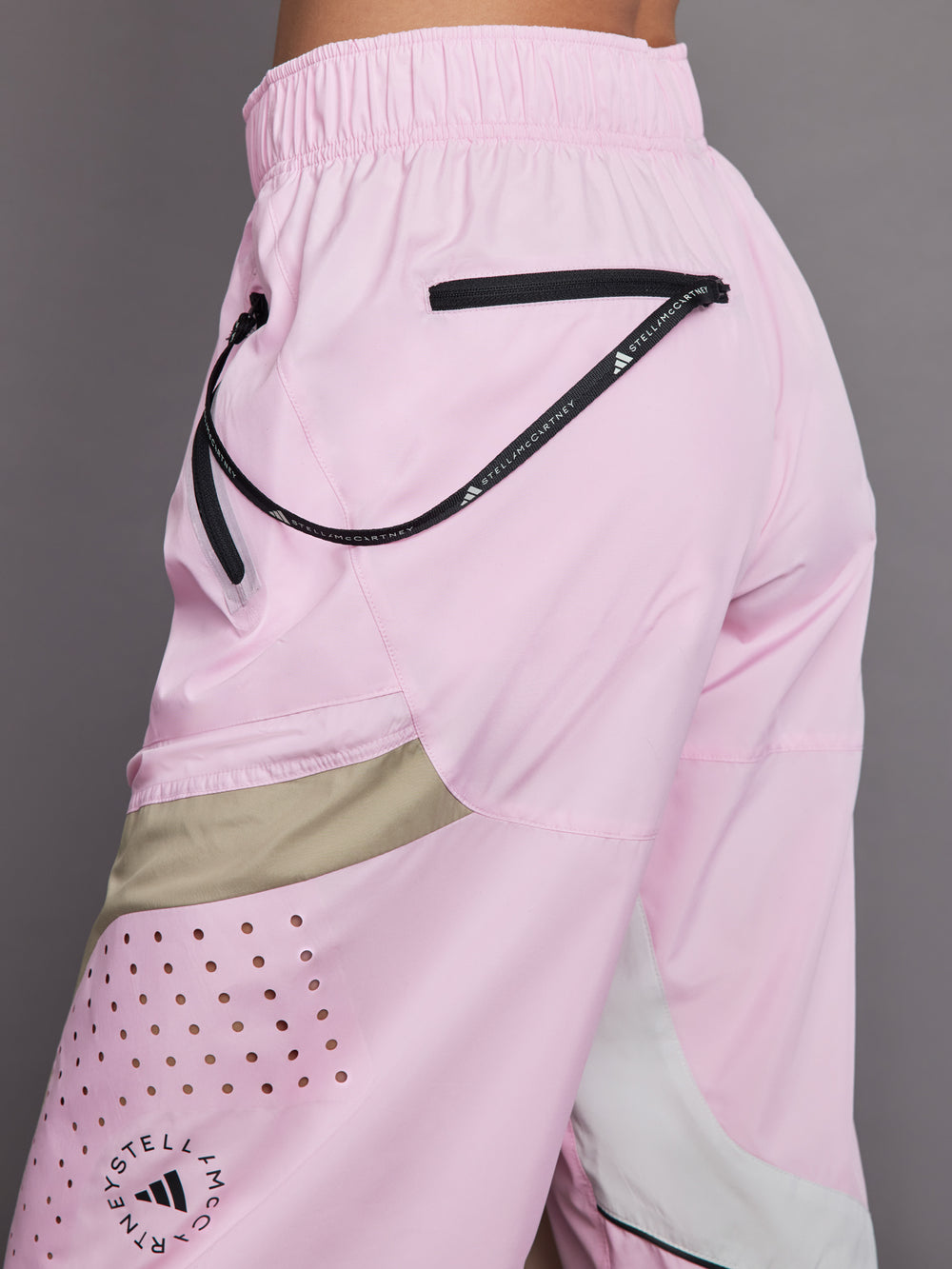 adidas by Stella McCartney Woven Trackpant - True Pink/Trace Khaki/Chalk Pearl