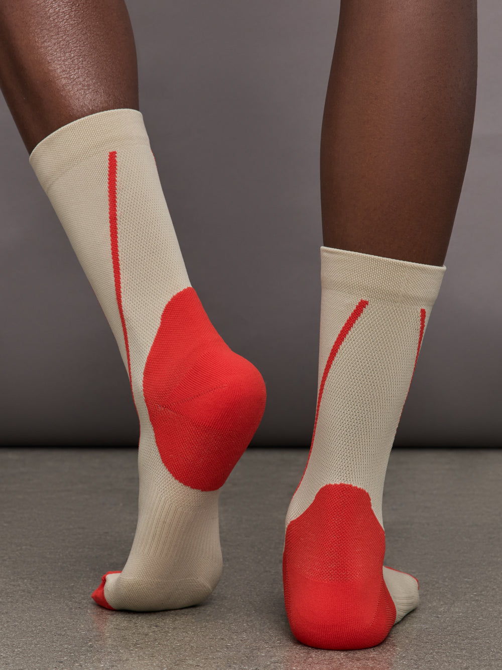 aSMC Crew Socks - Desert Sand-Smc/Active Red/White