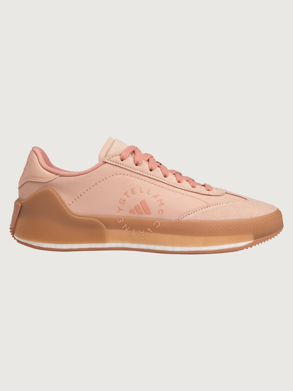 Court Boost Performance Tennis Shoe in Soft Powder, side view.