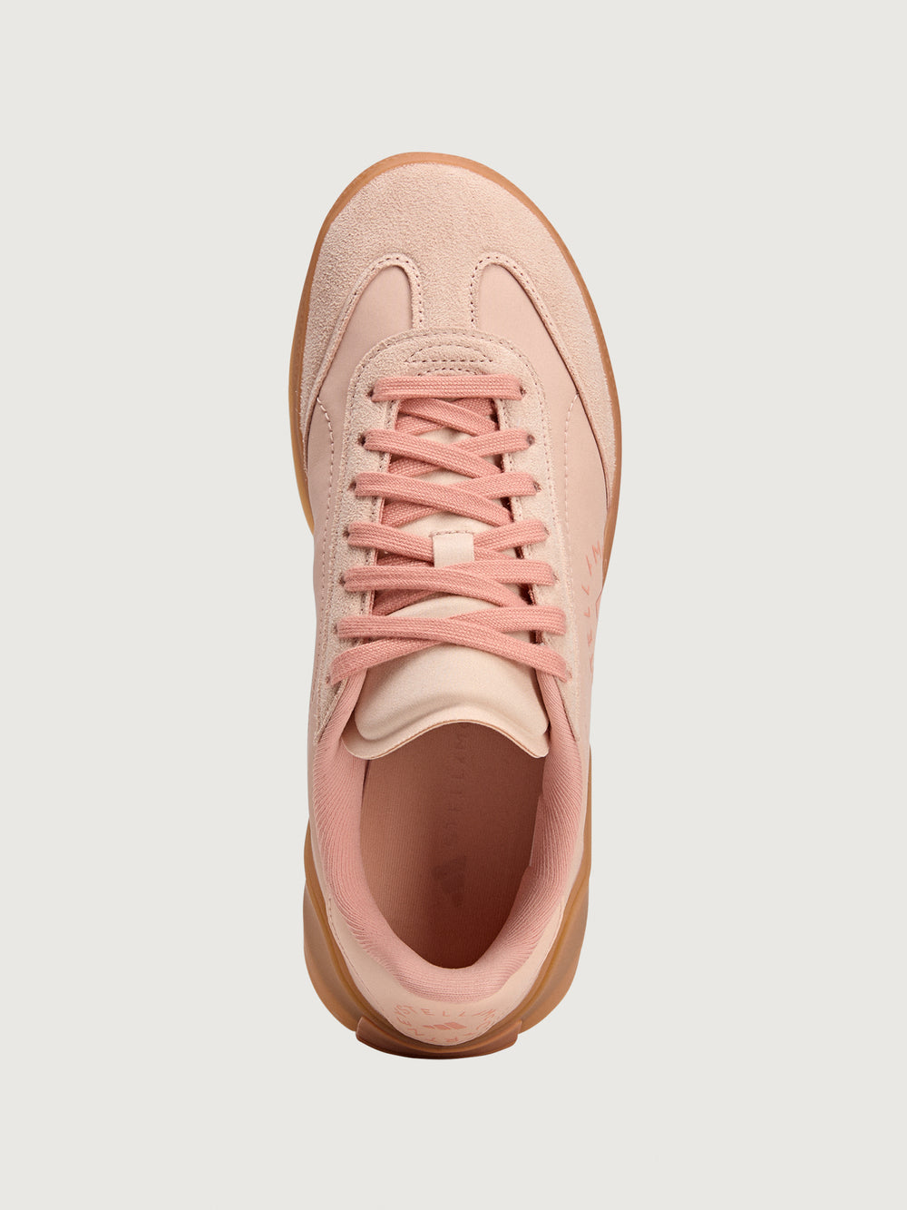 Court Boost Performance Tennis Shoe in Soft Powder, top view.