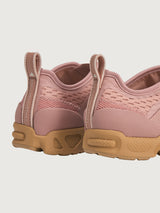 Sportswear X ballerina training shoe in Brown Mauve, heel pull tab detail.
