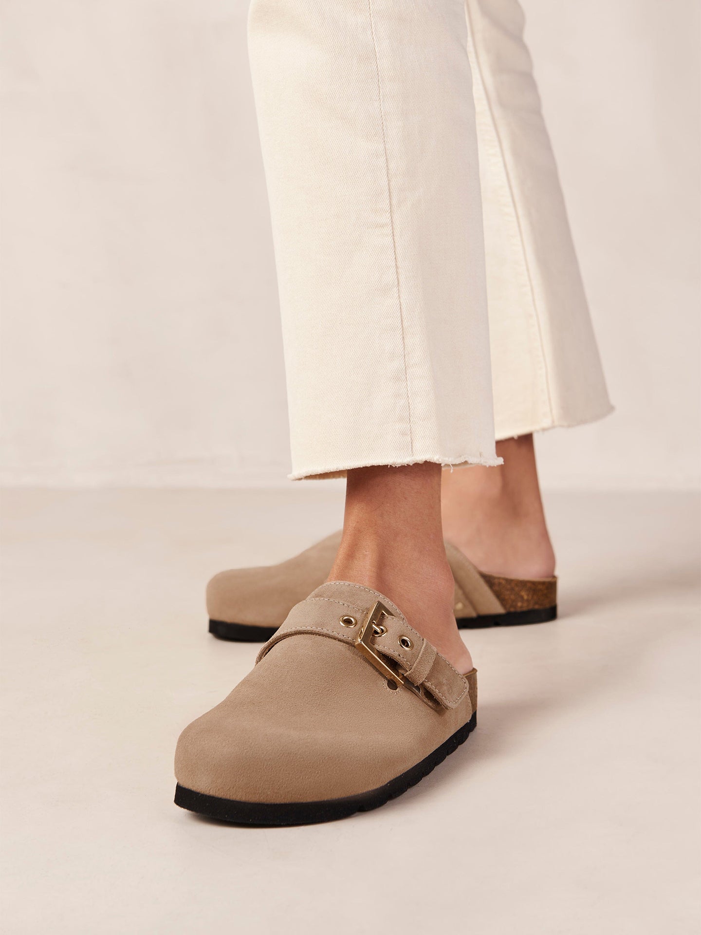 Taupe 2025 suede mules