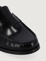 Terrane Black Leather Loafers - Black