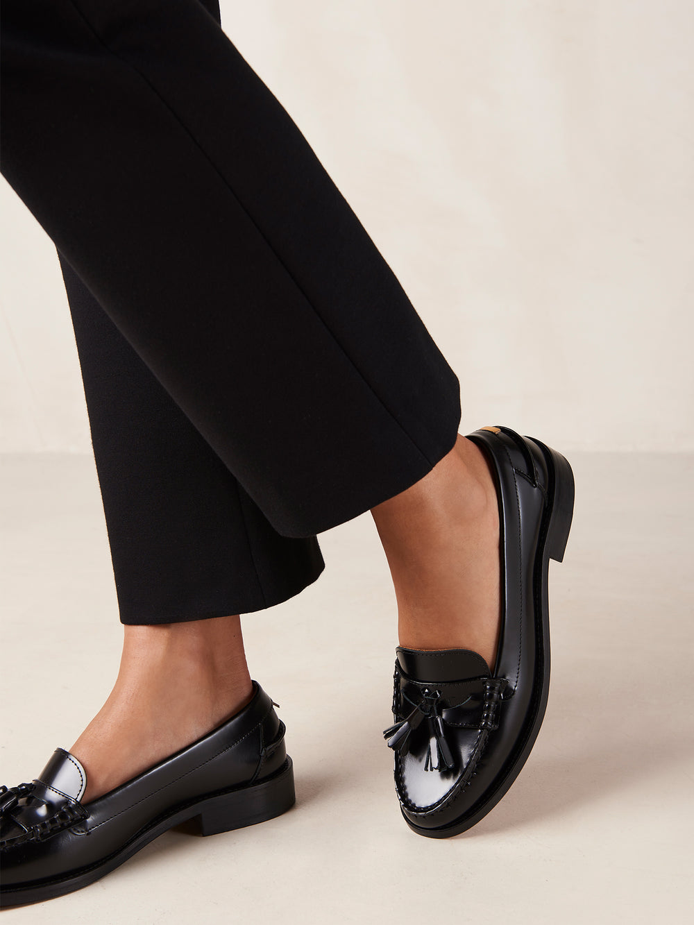 Terrane Black Leather Loafers - Black
