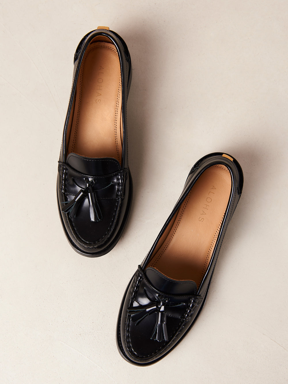 Terrane Black Leather Loafers - Black