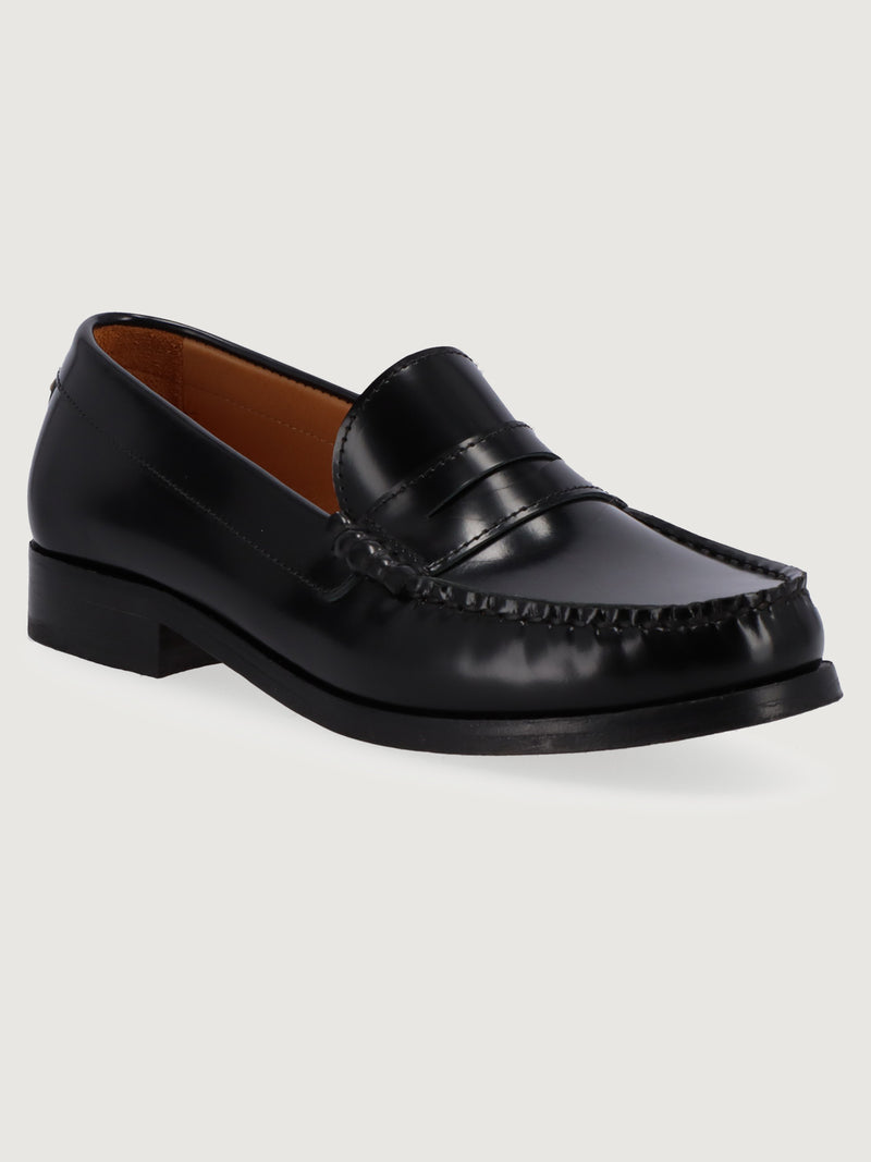 Terrane Black Leather Loafers - Black