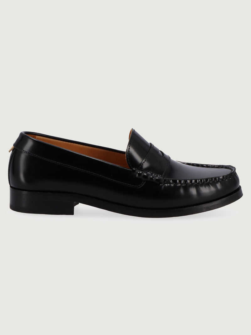 Terrane Black Leather Loafers - Black