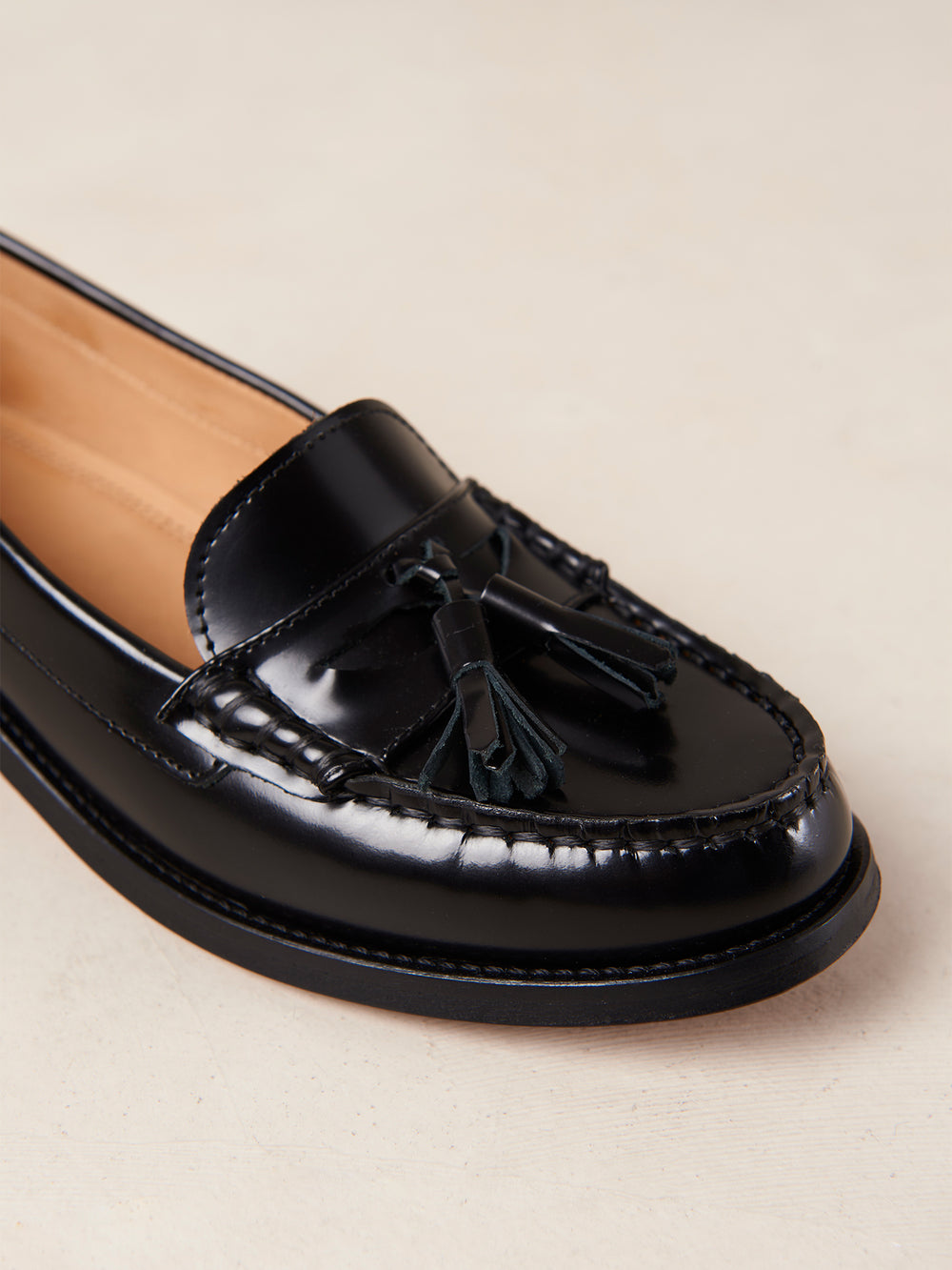 Terrane Black Leather Loafers - Black