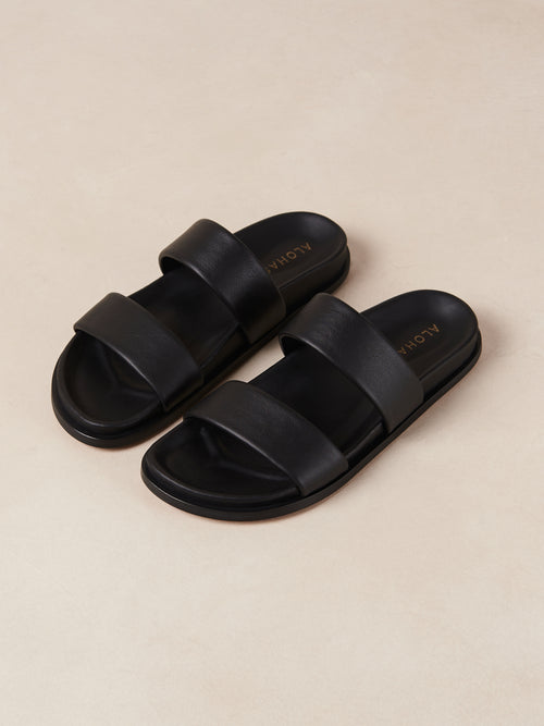 Calypso Leather Sandals - Black