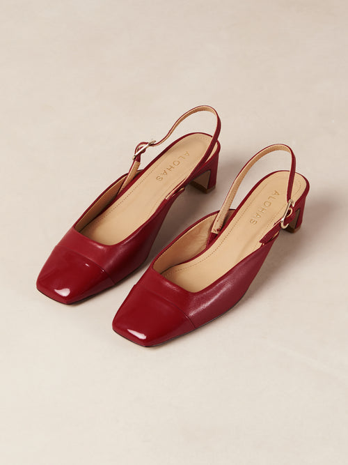 Lindy Bliss Red Leather Pumps - Red