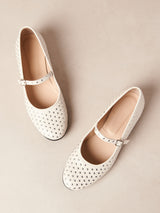 Lucien Leather Ballet Flats - White