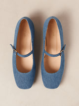 Por Do Sol Denim Ballet Flats - Denim Blue