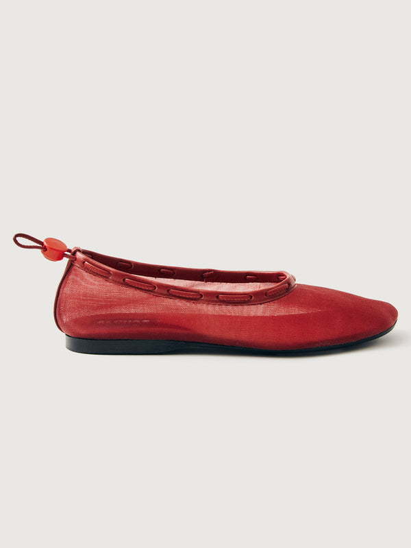 Gill Mesh Ballet - Red Mesh Leather