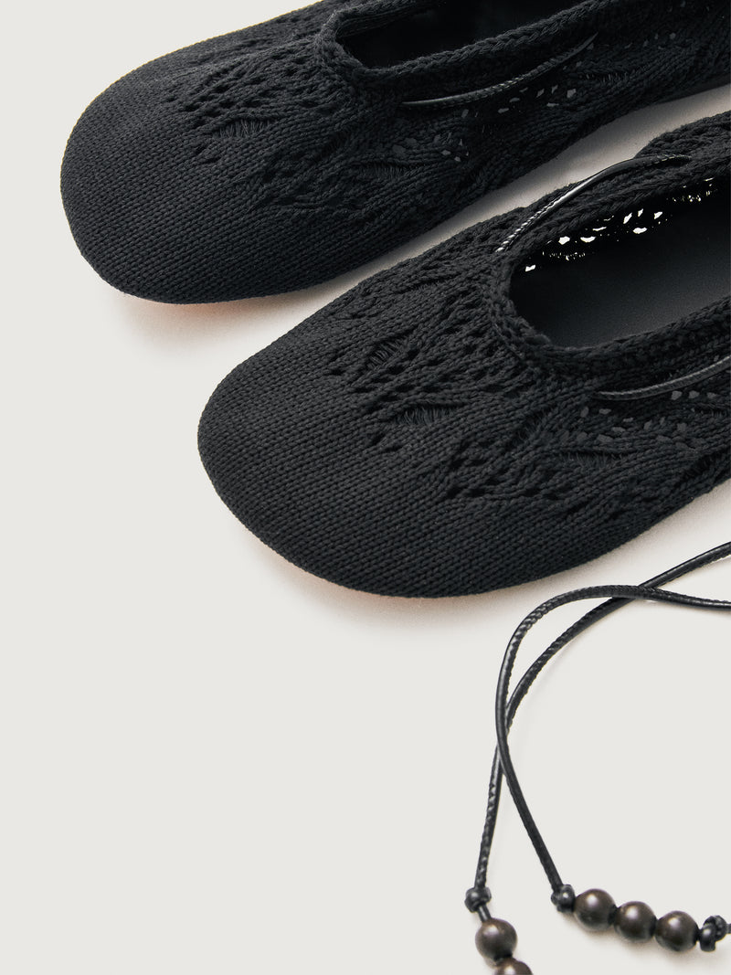 Rosemary Crochet Flat - Black