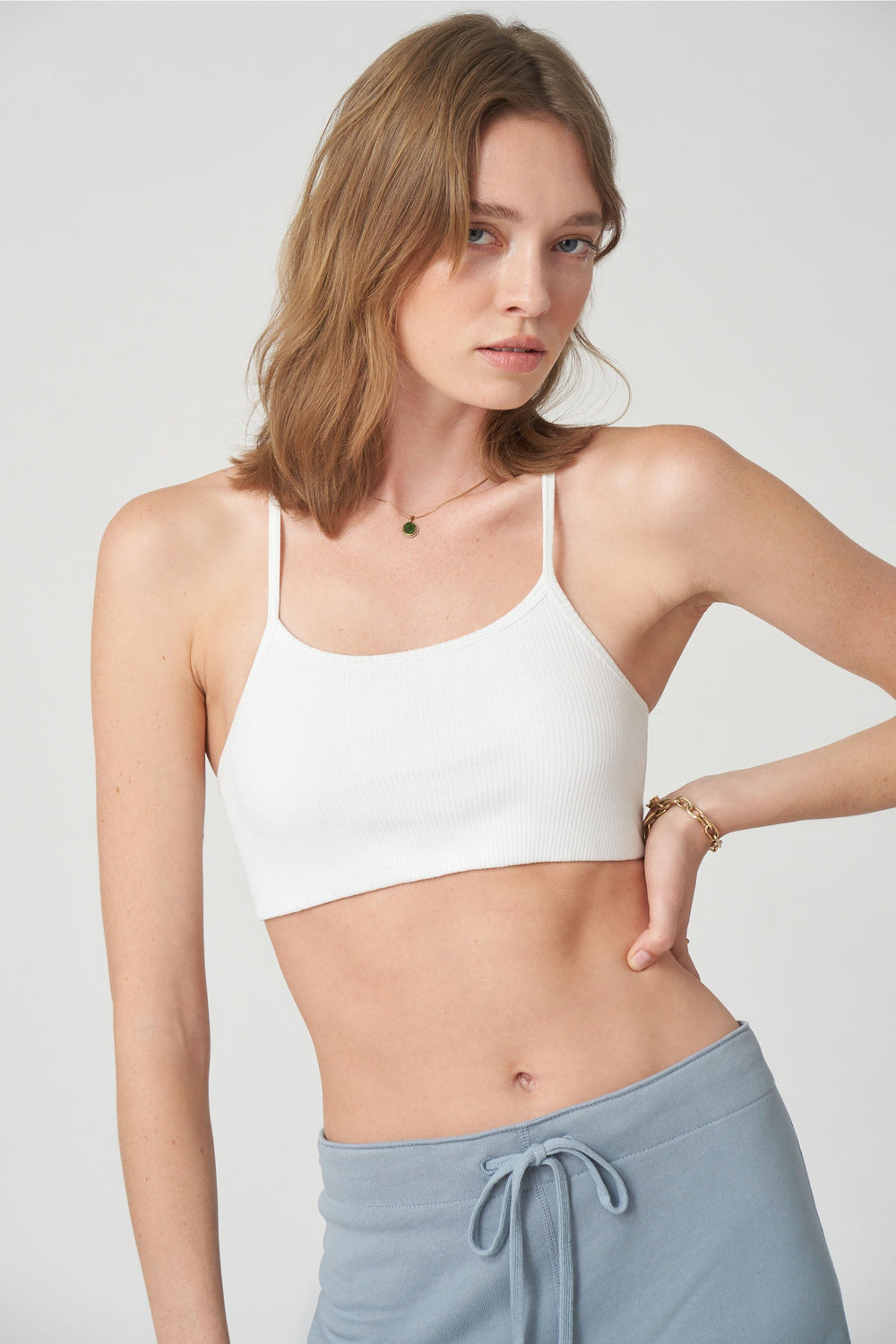 Rivington Ribbed Bra - White