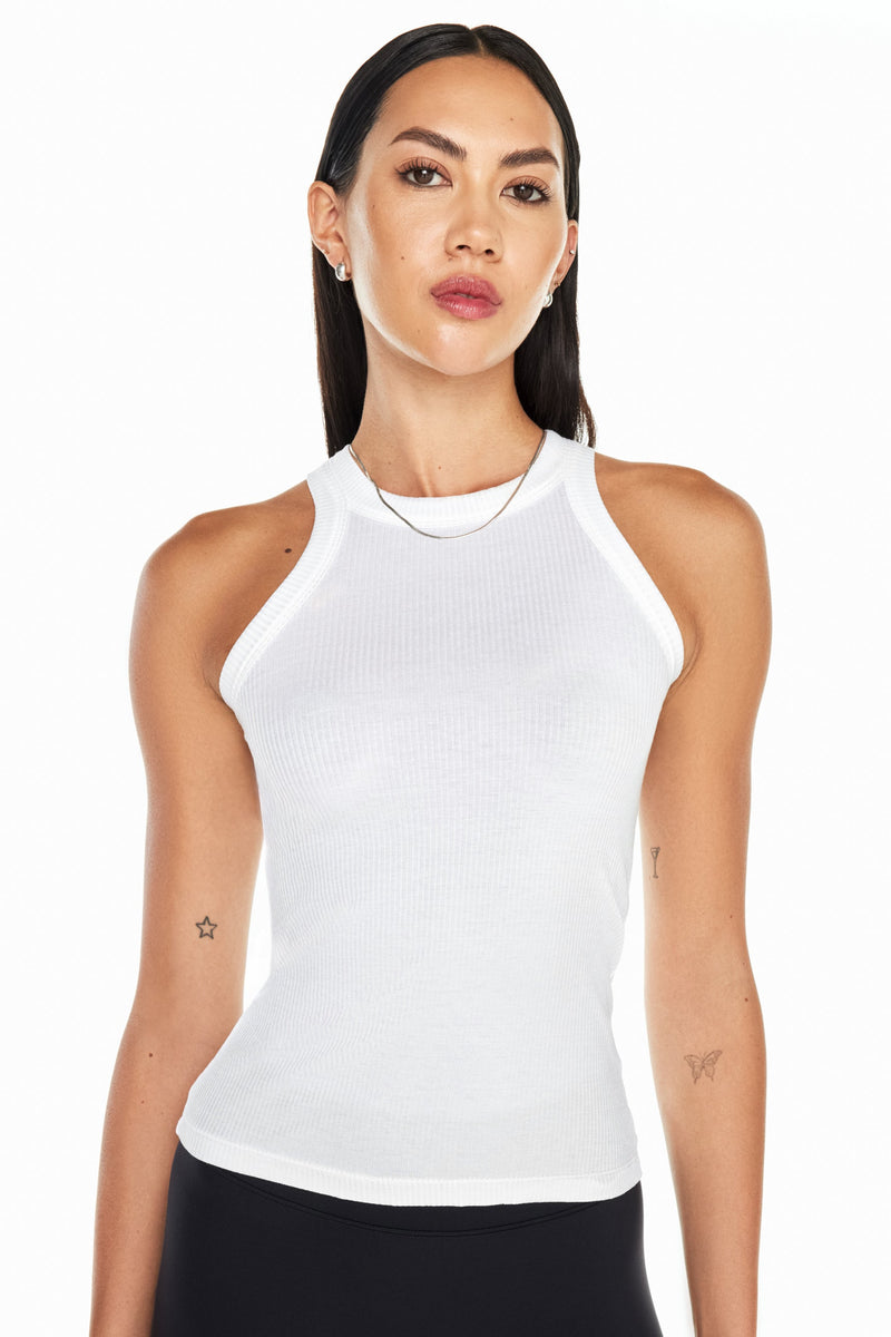 Rivington Ribbed Tank - White