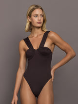 One-piece Swimsuit - Brown