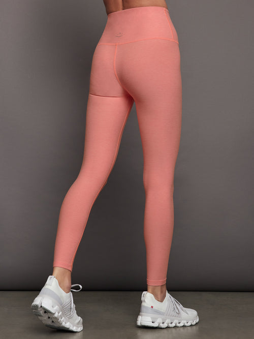 Spacedye Caught In The Midi Hw Legging - Electric Peach Heather