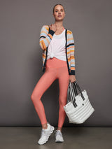 Spacedye Caught In The Midi Hw Legging - Electric Peach Heather