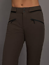 Brown pants with zippers on a gray background