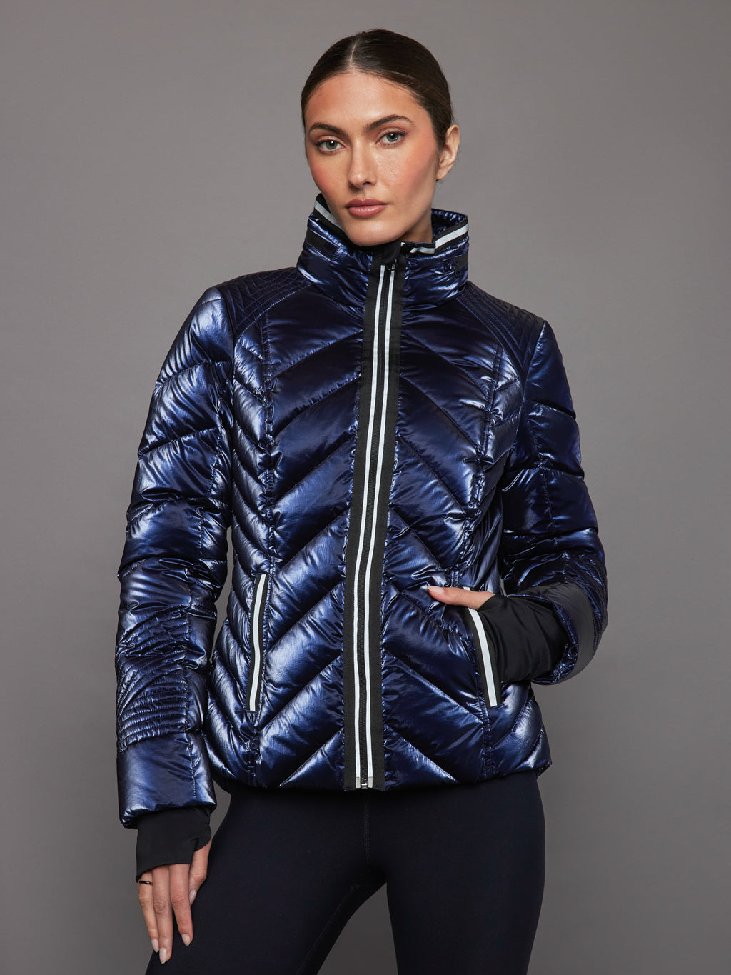 Super Hero Puffer with Reflective Trim Dress Blue Carbon38