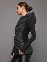 Elongated Puffer Vest - Black