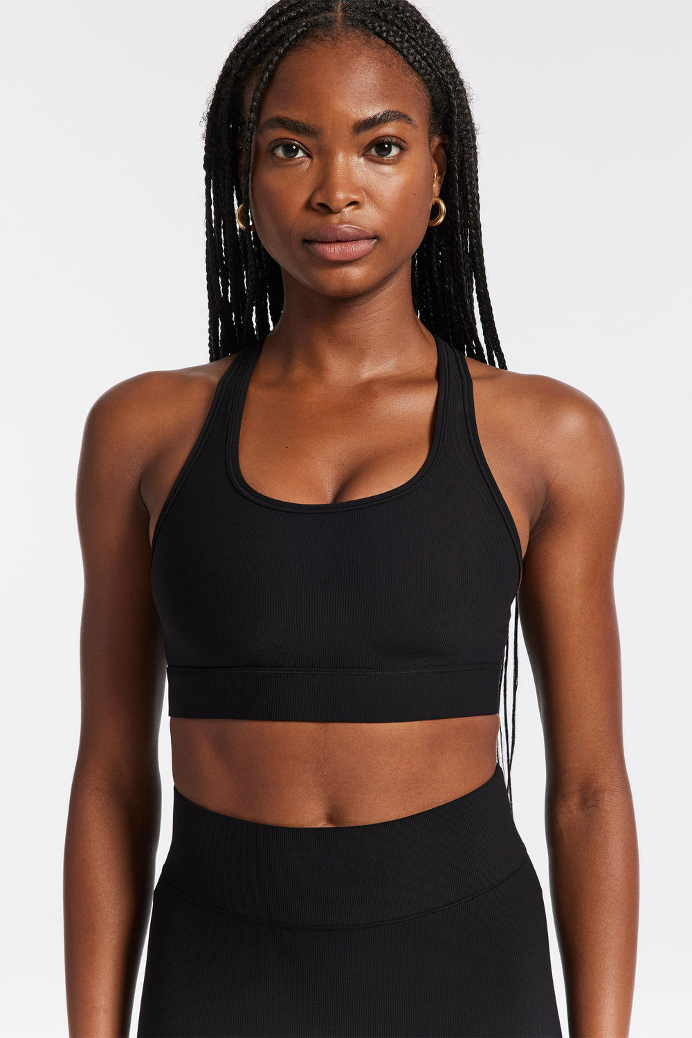 Center Stage Rib Bra - Black