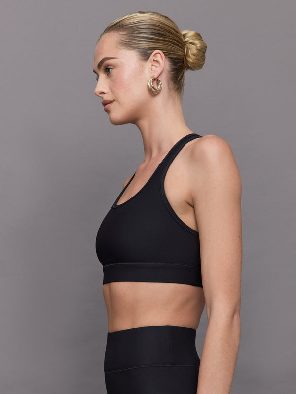 Center Stage Rib Bra - Black